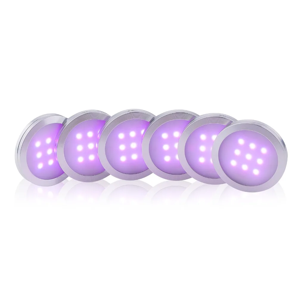 AIBOO светодиодный светильник для шкафа 6 RGB лампа Изменение цвета Точечные
