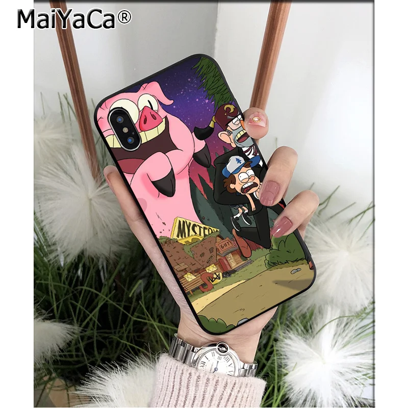MaiYaCa Гравити Фолз Waddles милый поросенок Силиконовый ТПУ мягкий черный чехол для телефона для Apple iPhone 8 7 6 6S Plus X XS MAX 5 5S SE XR