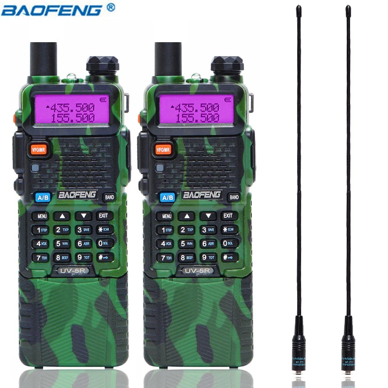 2 шт Baofeng UV-5R 3800 портативная рация 5 Вт Двухдиапазонная UHF 400-520 МГц VHF 136-174 МГц двухсторонняя рация+ 2 шт NA-771 антенна