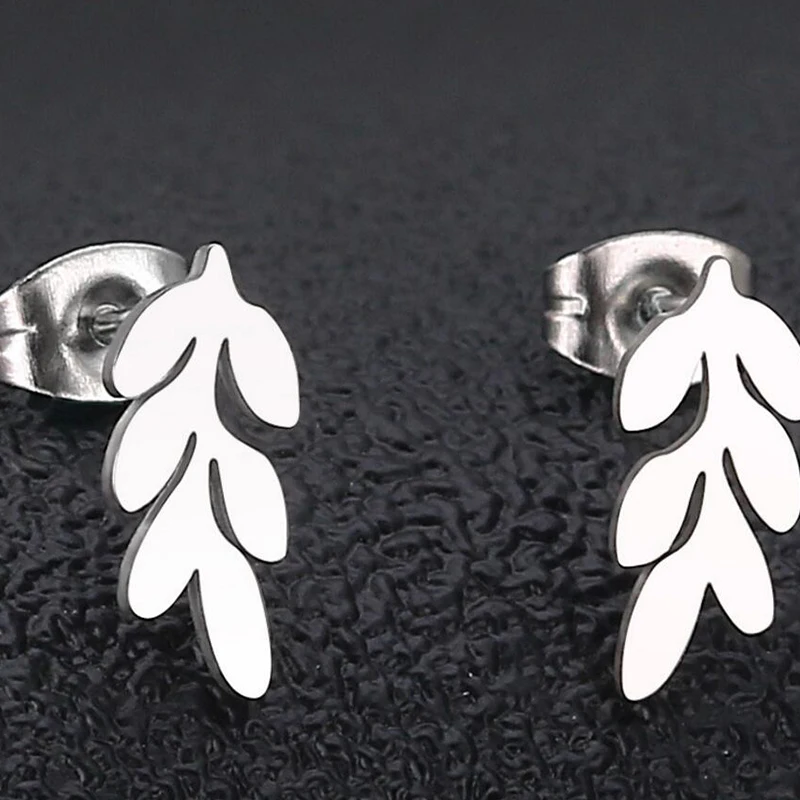 Серьги Yiustar в виде листьев Элегантные Изысканные из нержавеющей стали милые