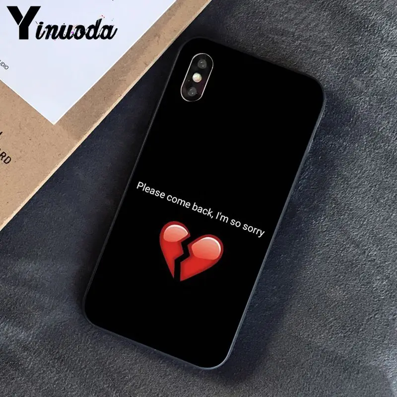 A8 Yinuoda разбитое сердце новое поступление черный чехол для телефона iPhone 8 7 6 6S 6Plus X XS MAX 5 5S SE XR 10 Чехол - Цвет: A8