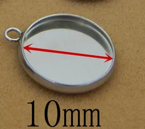 10mm Basehome 20 штук Нержавеющая сталь Настройки Подвесные кабошоны базовые рамка Лотки пустой подходит 6/8/10/12/14/16/18/20 мм кабошоны Камея "сделай сам" - Цвет: 10mm