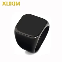 xukim jewelry stainless steel high polished black mens ring