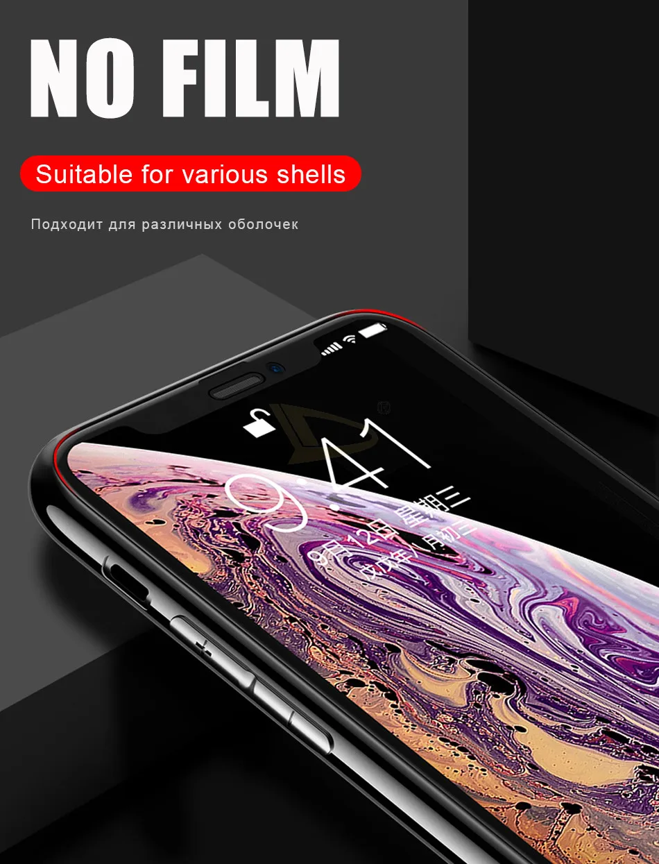 100D полное покрытие Защитная стеклянная пленка для iphone X Xr Xs Max 7 8 Защита экрана для iphone 7 8 6 6s PLus закаленное стекло