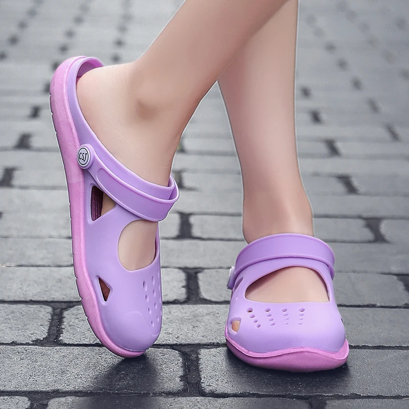 Сандалии желе для женщин пляжные шлепанцы отдыха на открытом воздухе плоская