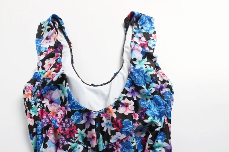 PLUS SIZE ONE PIECE swimsuit ruffle swimwear women off shoulder monokini print maillot large sizes swimsuit ruffled swimwear