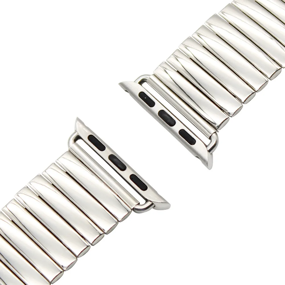 Гибкий ремешок из нержавеющей стали для iWatch Apple Watch Series 5 4 3 2 1 38 мм 40 мм 42 мм 44 мм эластичный ремешок на запястье браслет