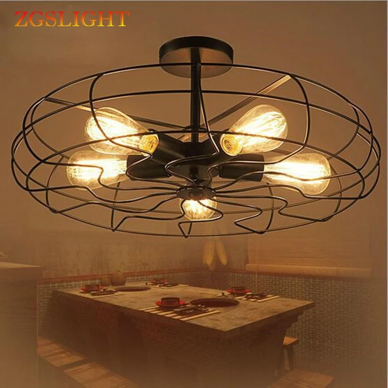 Винтажный железный подвесной светильник с 5 головками ретро промышленный