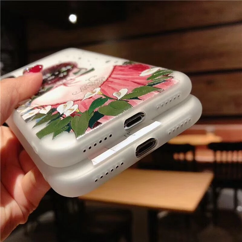 HOTR Cute Cartoon Flowers Case For iphone X XS XR MAX 6 6s 7 8 plus Phone Cases Lovely Girl Cover for Apple |