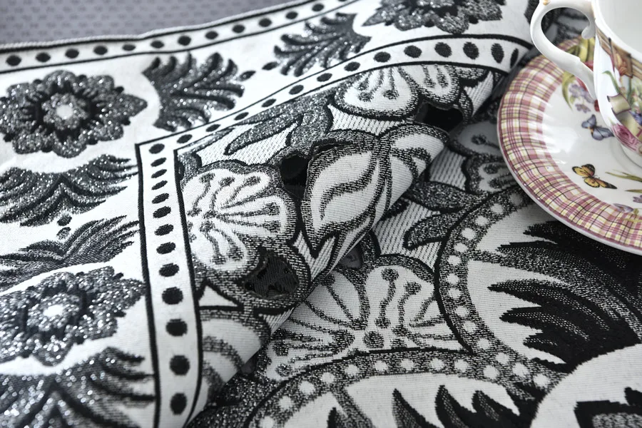 Новинка, 2 шт./набор, Круглый, 140 см, роскошное, Enbroidery, столовое белье, модное, элегантное, черное, серебряное, ткань, декор стола, аксессуары