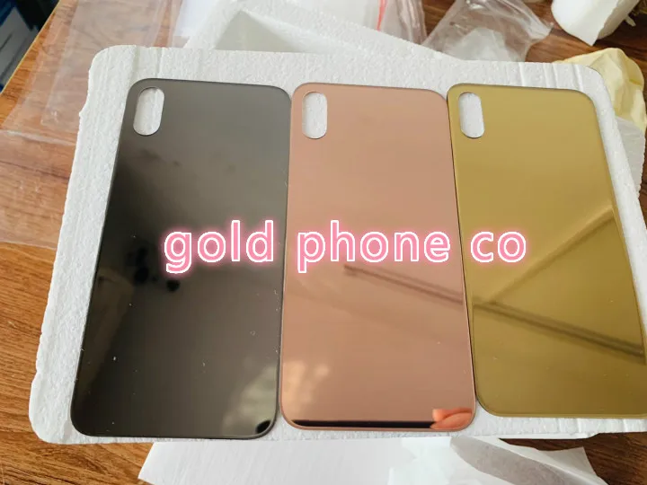 Для iPhone x xs max крышка батареи задняя дверь стекло замена задняя стекло 24ct золото розовое золото с клейкой наклейкой