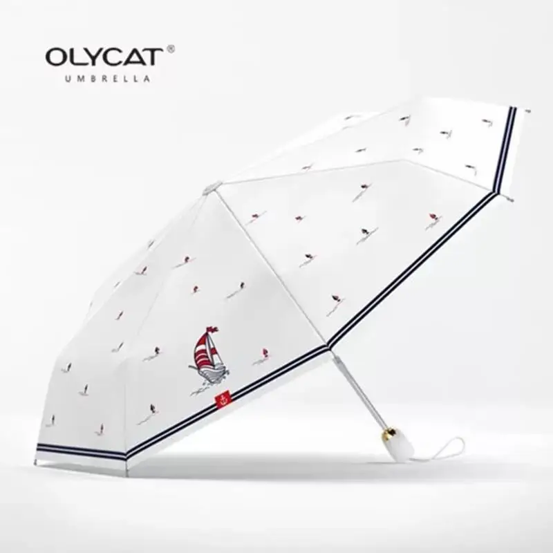 2017 брендовый женский трехскладной зонт от солнца и дождя полностью