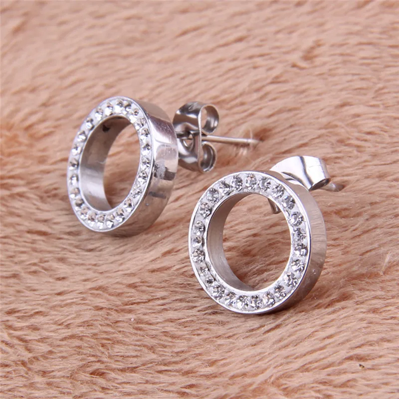 Серьги гвоздики женские из нержавеющей стали с кристаллами|crystal stud earrings|fashion