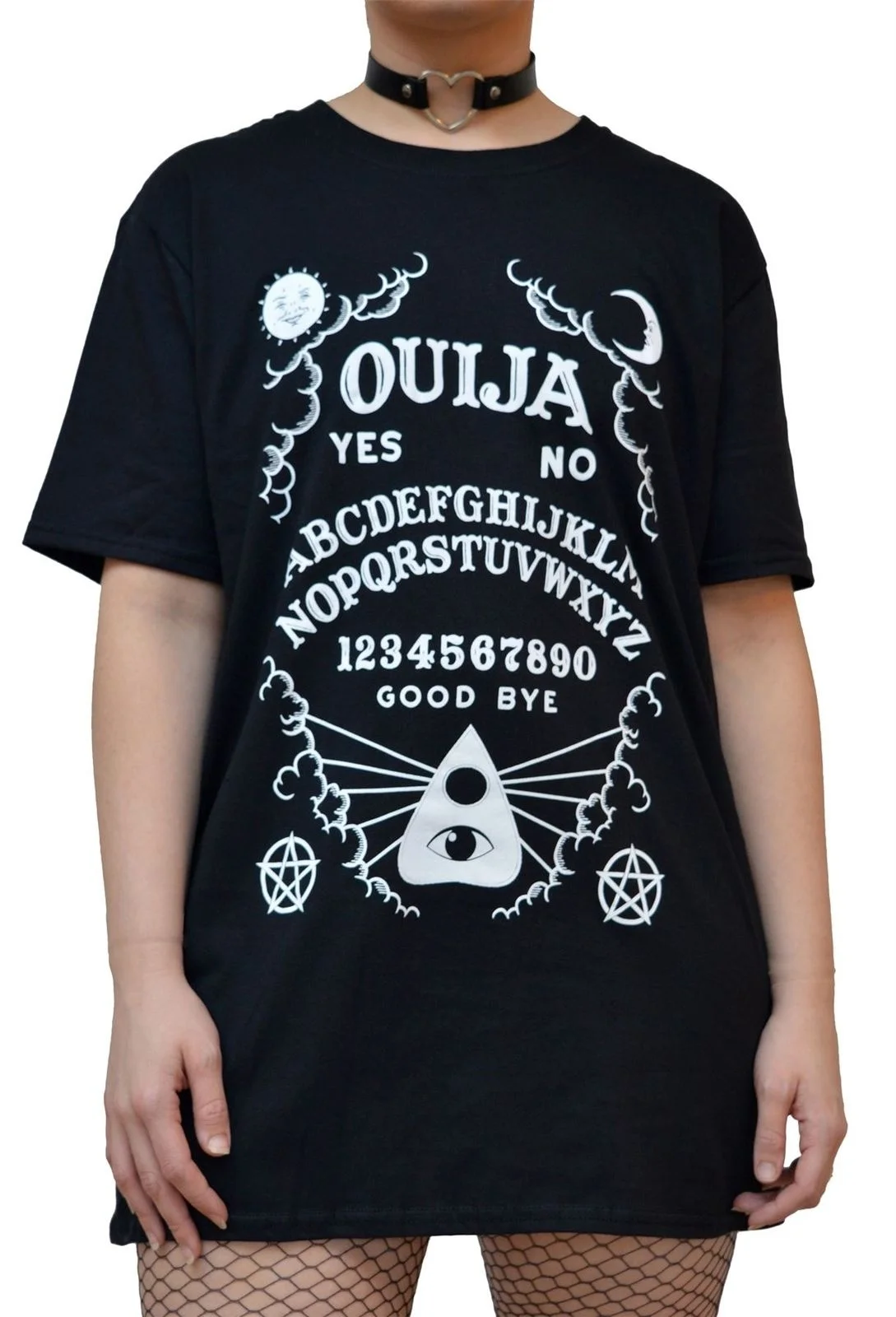 Kuakuayu HJN Ouija женская готическая Черная футболка гранж Swag оверсайз графическая