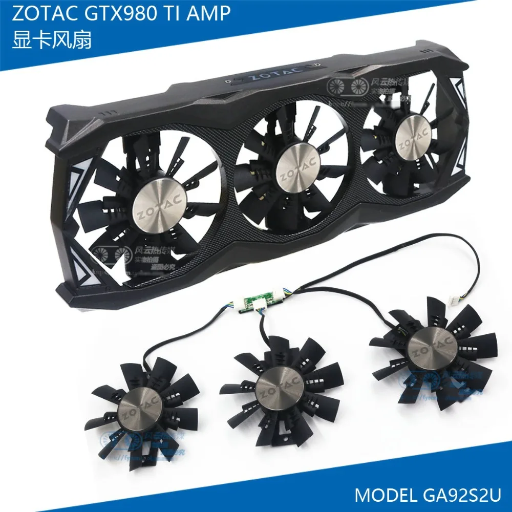 Новый оригинальный вентилятор GA92S2U DC12V 0.46A для ZOTAC GTX980Ti AMP экстремальной