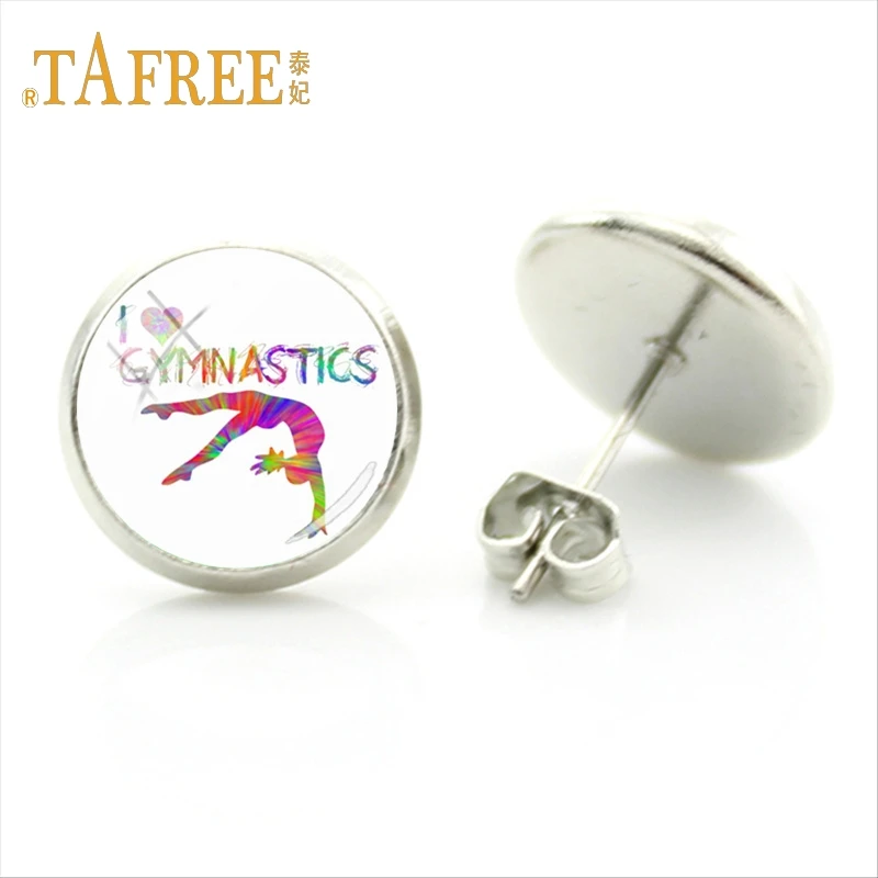 Серьги-гвоздики TAFREE для балета и гимнастики изящные круглые ювелирные украшения