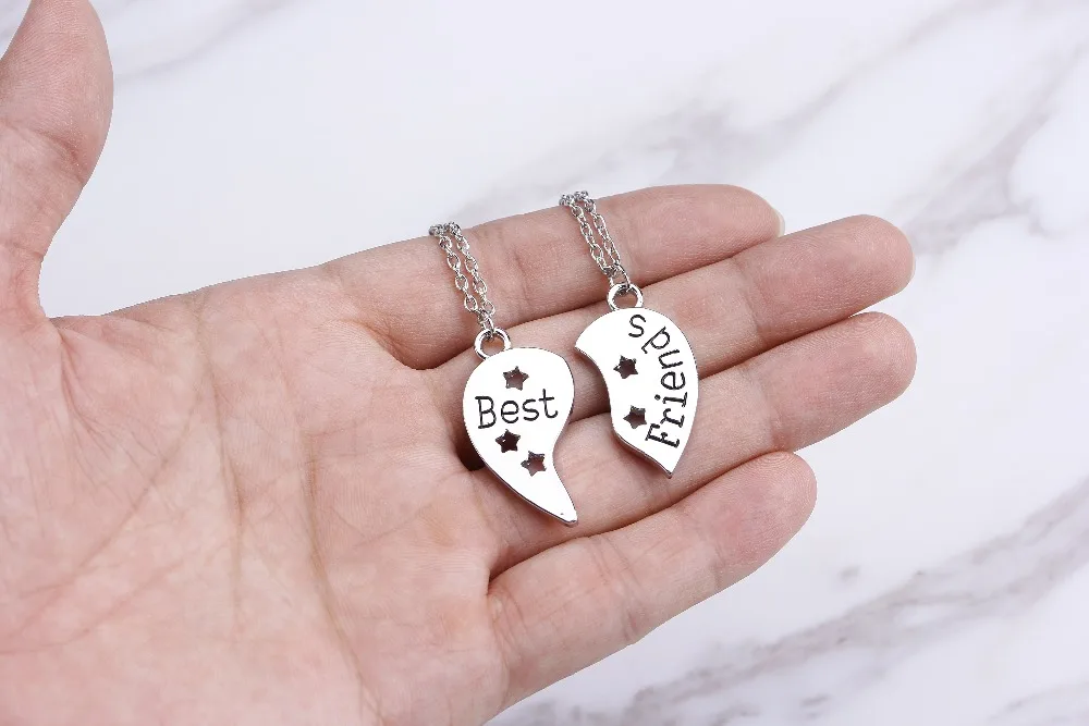 2 шт./компл. Best Friend ожерелье для рукописных BFF пара цепей кулон семья звезда полые