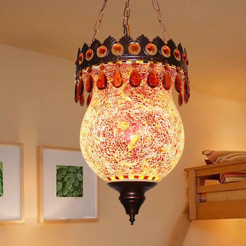 HAIXIANG LED Vintage Bohemia Lamps Turkish Moroccan Lighting Pendant Light Bedroom Hallway Ceiling Lamp AC110-240V | Освещение