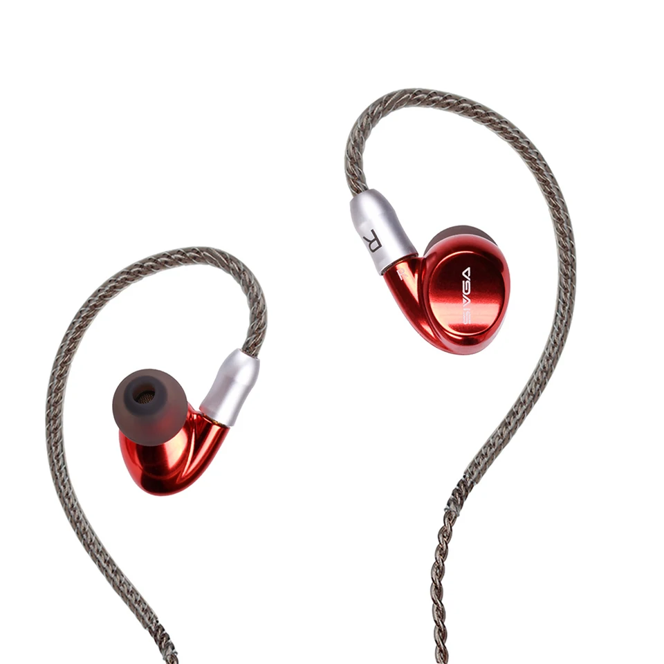 SIVGA SM001 двойные драйверы Проводные спортивные наушники Hi-Fi Стерео шумоподавление наушники с 3 сменными насадками+ 2 съемных MMCX - Цвет: Red