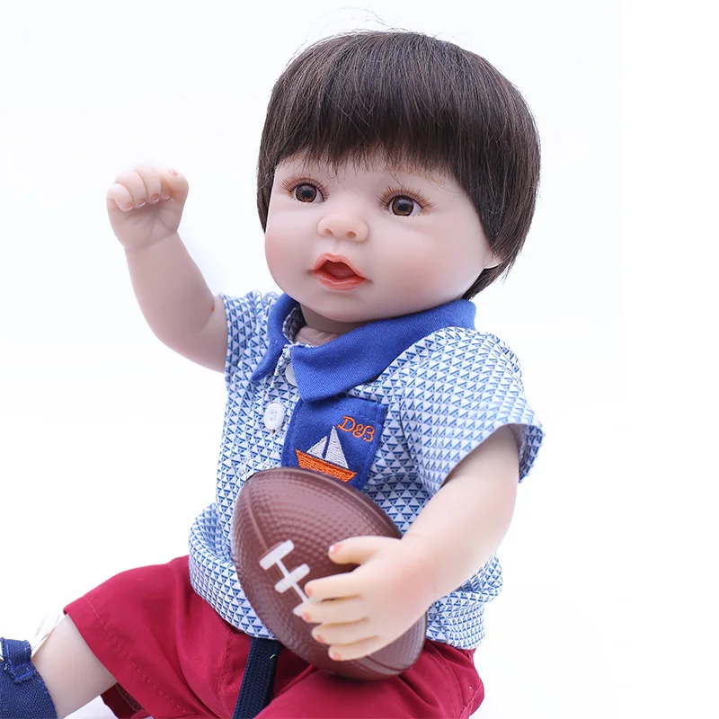 40 см полный Силиконовый реборн Детские куклы Младенцы мальчик реалистичные для