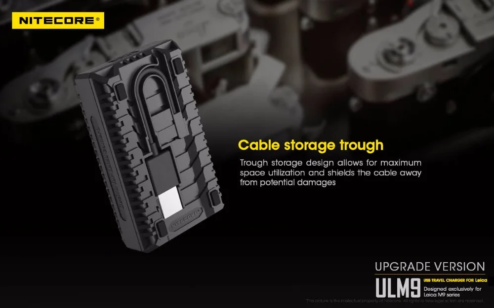 Nitecore ULM9 переносной usb-адаптер для Зарядное устройство для Leica BLI-312 батареи Leica Камера BM8 M8 M8.2 M9 M9-P M-E