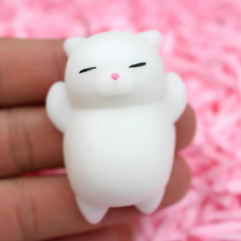 4 цвета Kawaii Mochi Animal Lazy Cat Mini Decompress мягкий при нажатии мягкая медленно