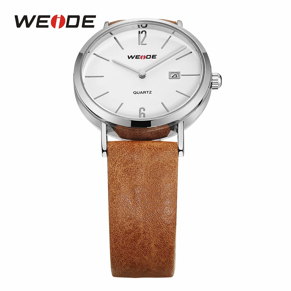 WEIDE кожа часы аналоговые кварцевые для мужчин Роскошные Спортивные Модные