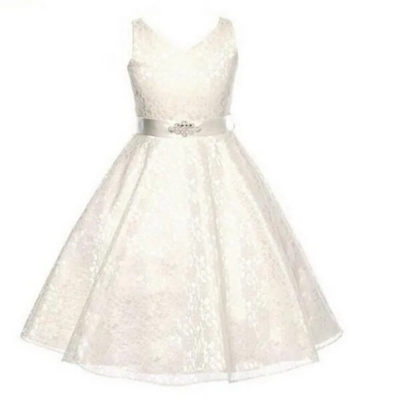 RQ-206 Girls Dress Children Wedding Brides Gears Summer Dresses for Celebrations Princess Lace Costume Clothes Christmas | Детская