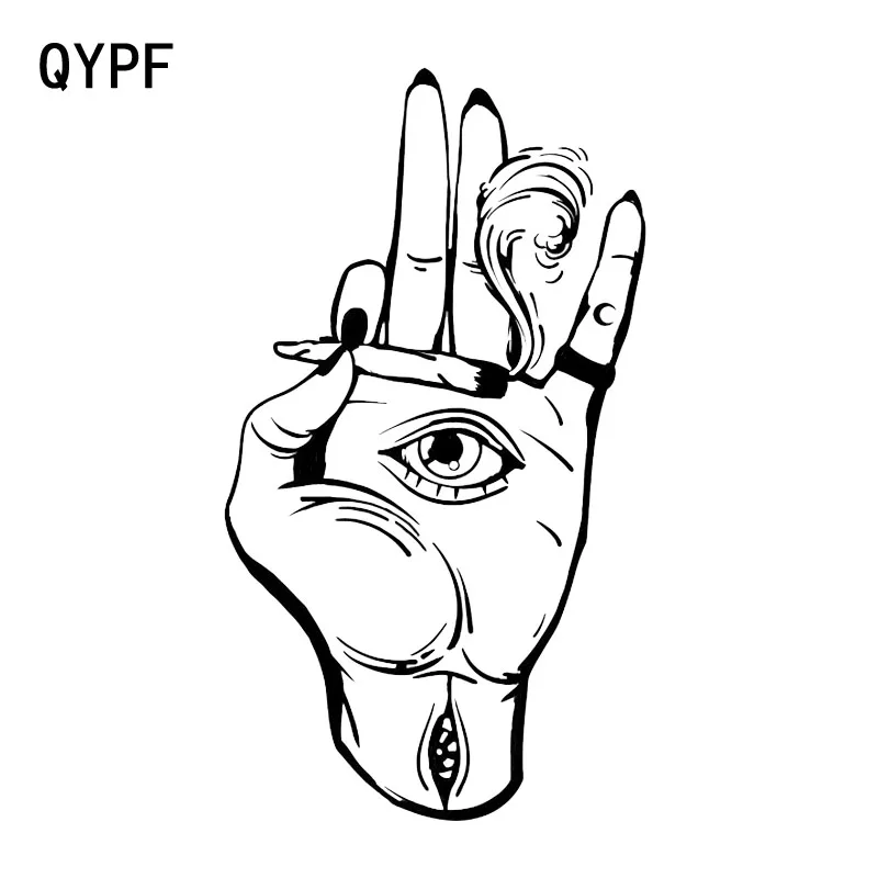 

QYPF 9,5*17 см наклейки для рук и глаз автомобиля винил Черный Серебряный декоративный элемент для бампера окна Графический C16-0285