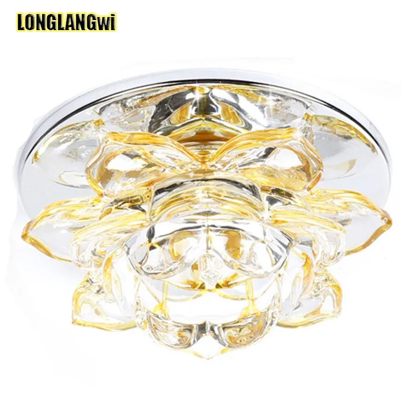 Современный светодиодный потолочный светильник с кристаллами в фойе коридоры