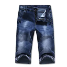 Hot Sale 2021 Summer New Casual Solid Slim Cotton Shorts Men Jeans Blue Shorts Fashion Male Denim Brand Clothing Plus Size
