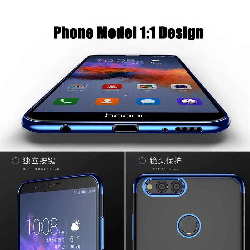 Роскошный мягкий силиконовый чехол из ТПУ для Huawei Y5 Y7 Prime 2018 Honor 7A Pro Play 7C ультра