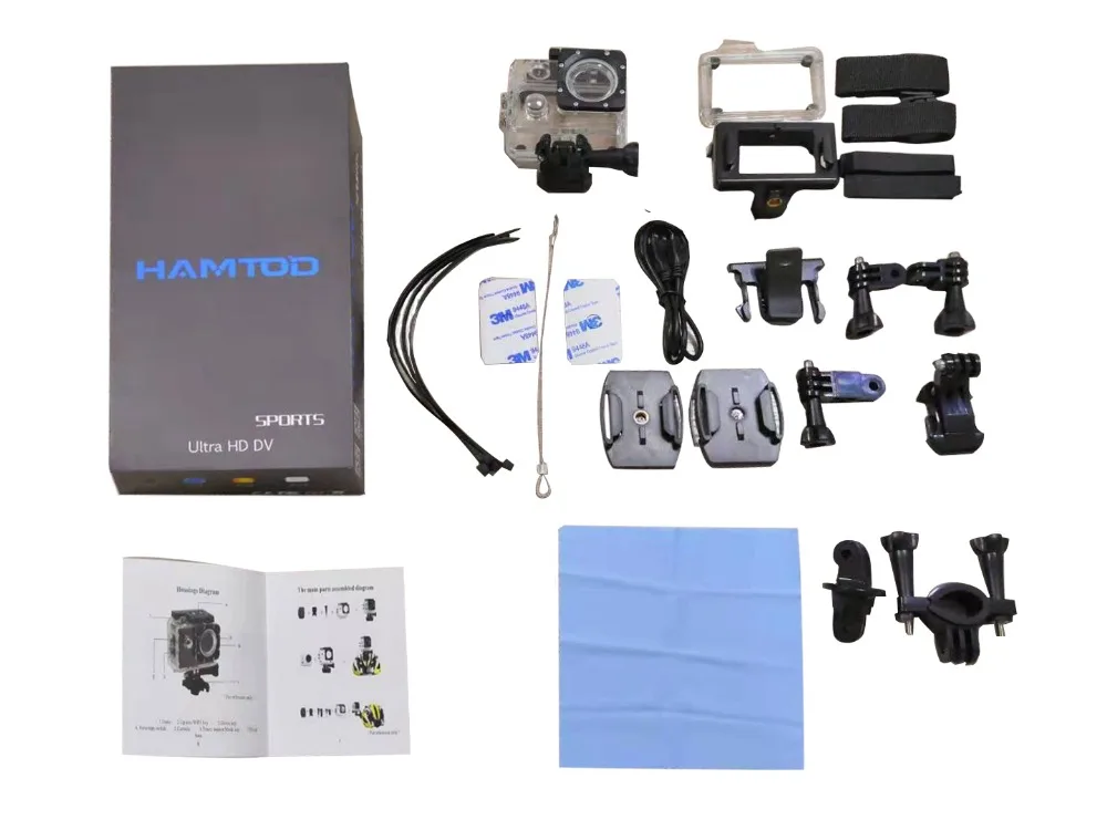 HAMTOD S9 HD 4 K WiFi Спорт Камера 2 0 дюйма ЖК дисплей Экран GC1034 120 градусов Спортивная