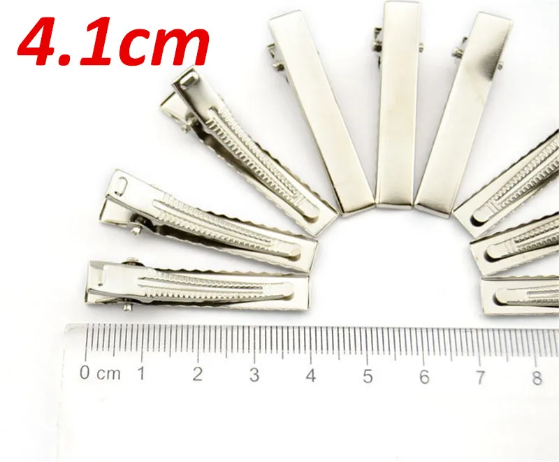 4.1cm 100 шт аксессуары для волос металлические клипсы зубы одиночные крапановые заколки повязка ручной работы для волос заколка для волос DIY 5 размеров - Цвет: 4.1cm