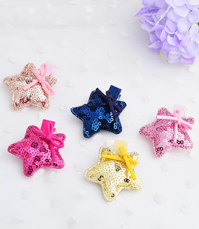 2 шт./лот модные корейские милые заколки для волос с блестками и звездами высокое