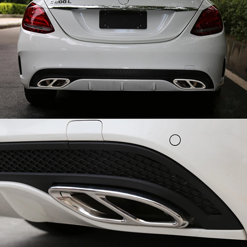

Car Accessories Exhaust Pipe Tail Cover Trim For Mercedes Benz E-Class W213 W205 GLC C A Class A180 A200 W176 2015 2016 2017 AMG