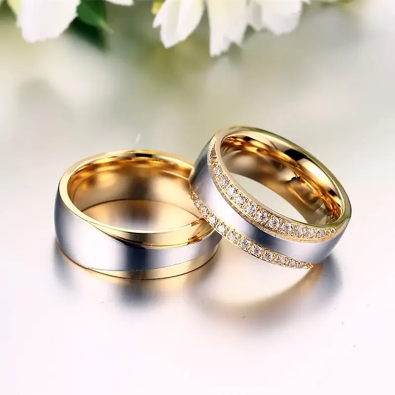 Кольцо из нержавеющей стали AliExpress для пары модное кольцо с микро оплатой и 3A