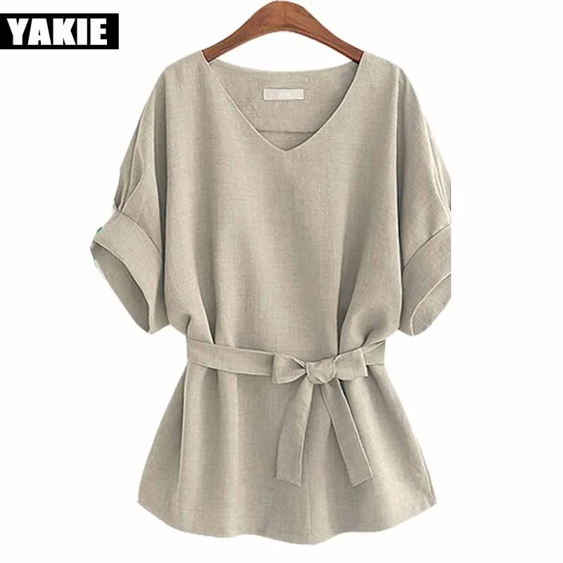 Beige Летние топы кимоно винтажный размера плюс 4XL5Xl женские блузки рукав летучая мышь Повседневный Дамский шифон рубашка свободные Blusas Camisa Mujer - Цвет: Beige