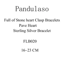 sterling silver bracelet pave heart bracelets for woman diy beads for jewelry making european woman silver bracelet