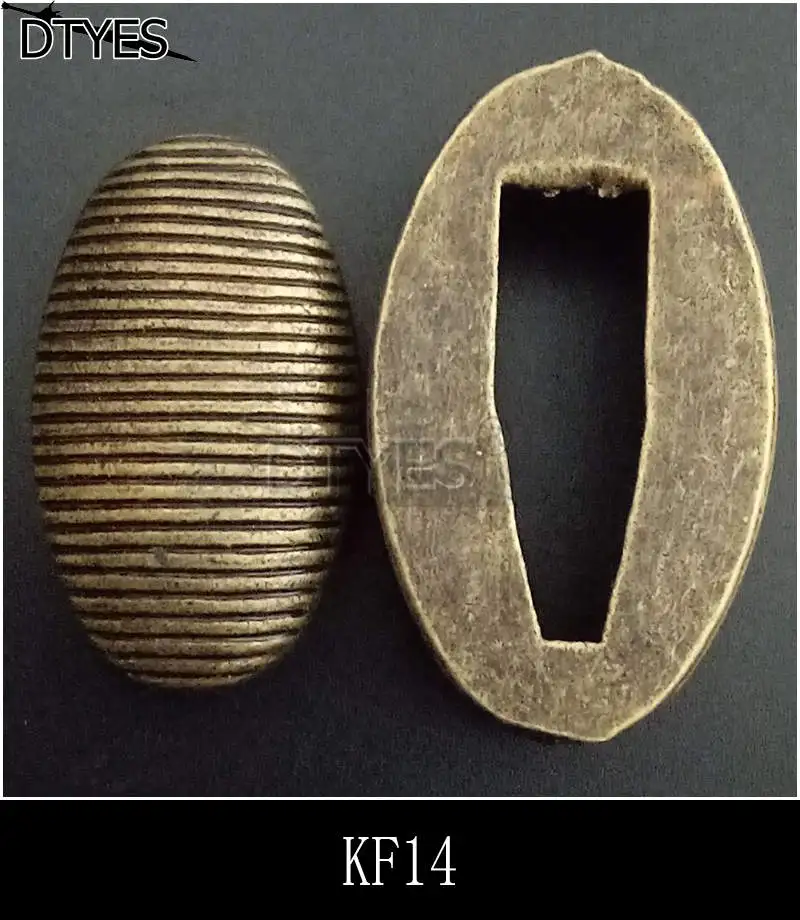 Пара сплава аксессуары для мечей нежные Fuchi& Kashira для японского самурая меч катана вакизаши Танто ручка KF01-KF20 - Цвет: KF14
