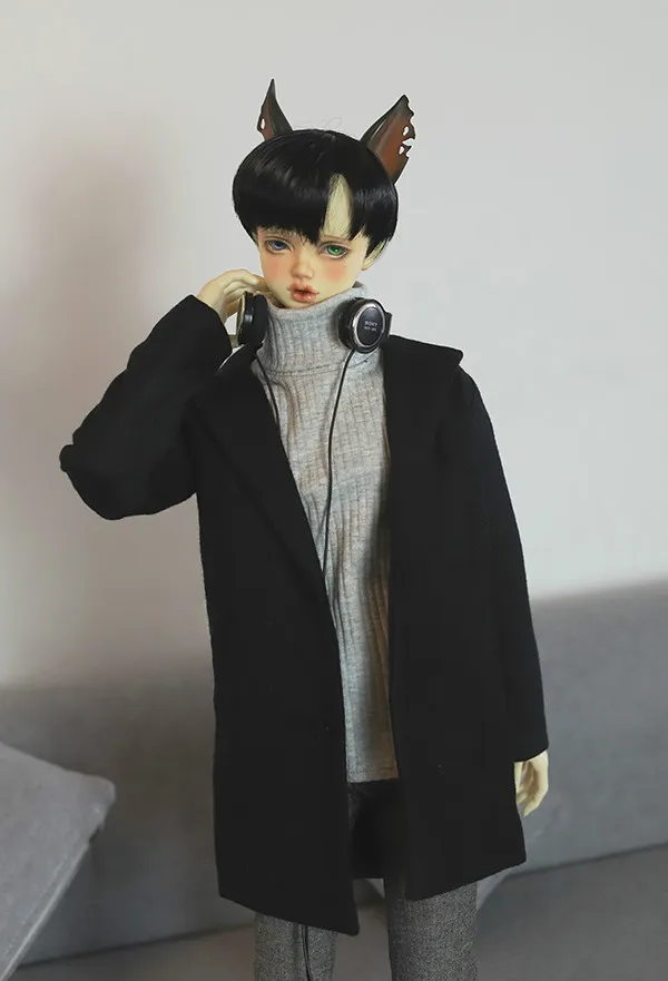 black Одежда для кукол BJD, шерстяное пальто для 1/3 1/4 BJD DD SD MSD SD17, Одежда для кукол Uncle SSDF, аксессуары для кукол, 4 цвета на выбор - Цвет: black