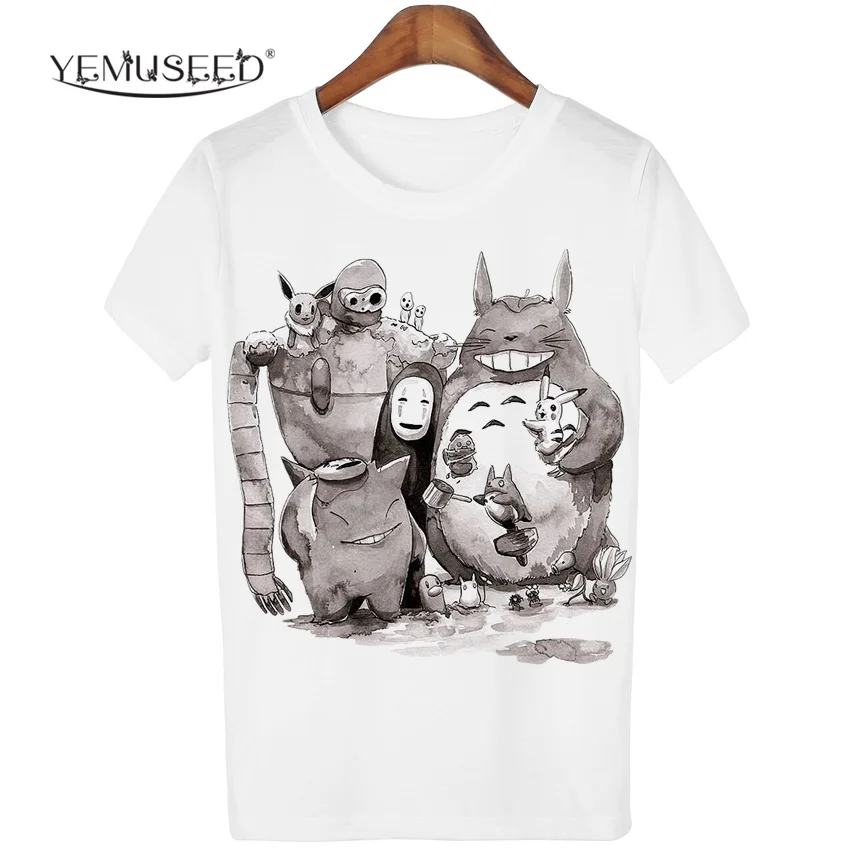 Новая симпатичная футболка Totoro Женская мультяшная 3D Harajuku повседневные топы