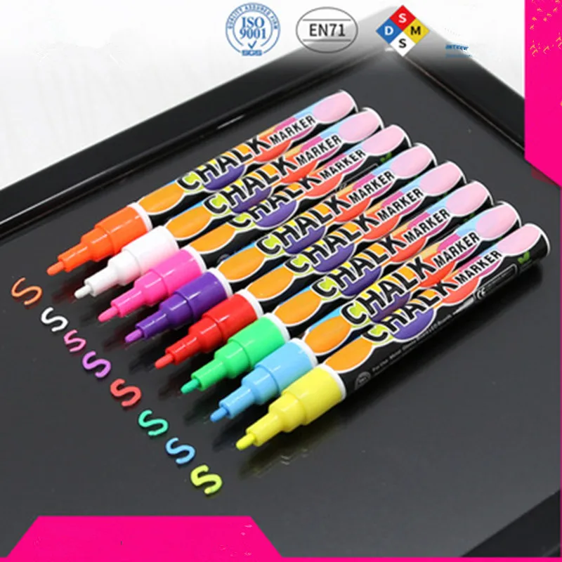 3 мм 12 Цветов жидкий мел Меловые маркеры для художественной школы живопись