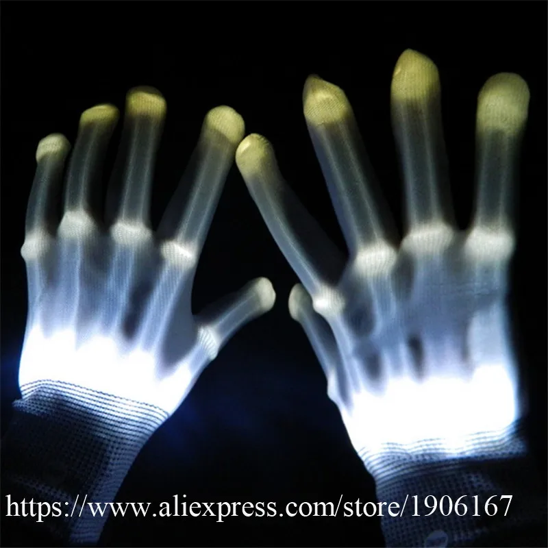 Модные светодиодные перчатки Colorfu одна пара светящиеся новинка товары вечерние