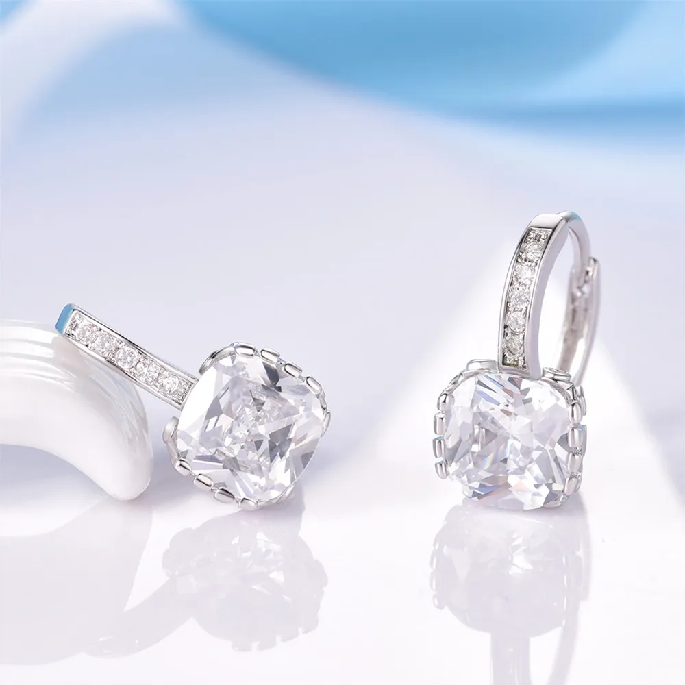 MOLIAM Высококачественная модная Серебряная Сережка обруч с кристаллами и