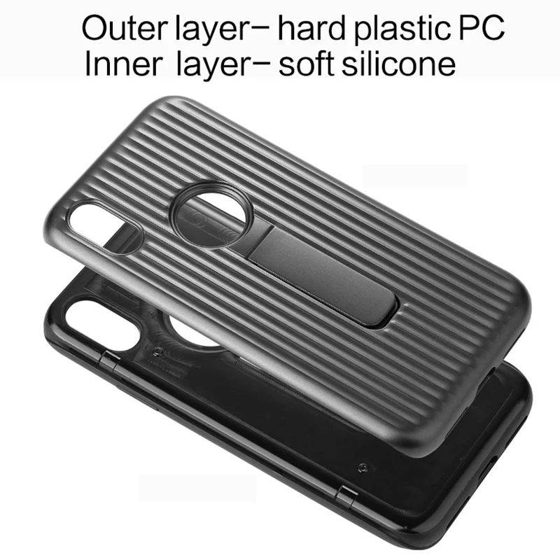 Anti-Shock Magnetic Kickstand Back Cover for iPhone 6 6S 7 8 Plus Case Luxury 360 Shockproof Protective X |