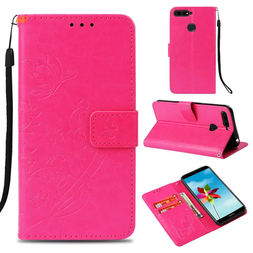 Butterfly Single Embossing Leather Card Solt Kickstand Case For Huawei Honor 7A Pro Imagine 8E Y6 2018 Wallet Flip | Мобильные