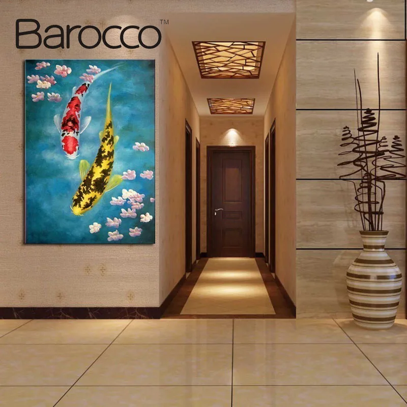 Современная Абстрактная масляная живопись на холсте настенное искусство фэншуй