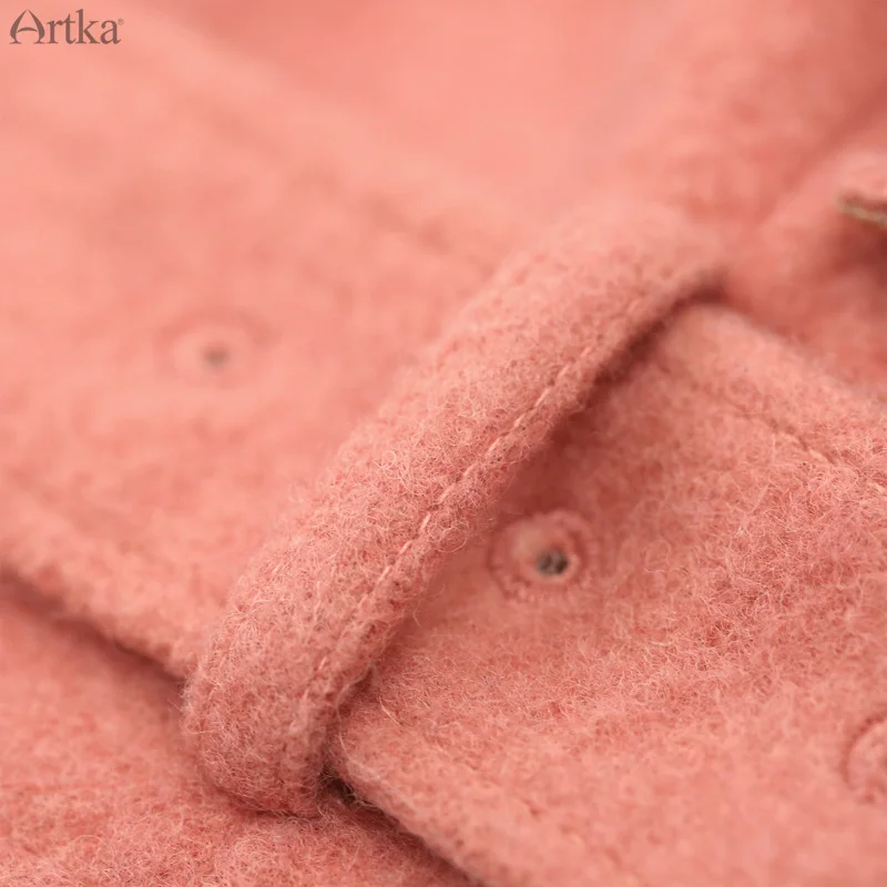 Распродажа ARTKA зимнее женское приталенное двубортное шерстяное пальто со