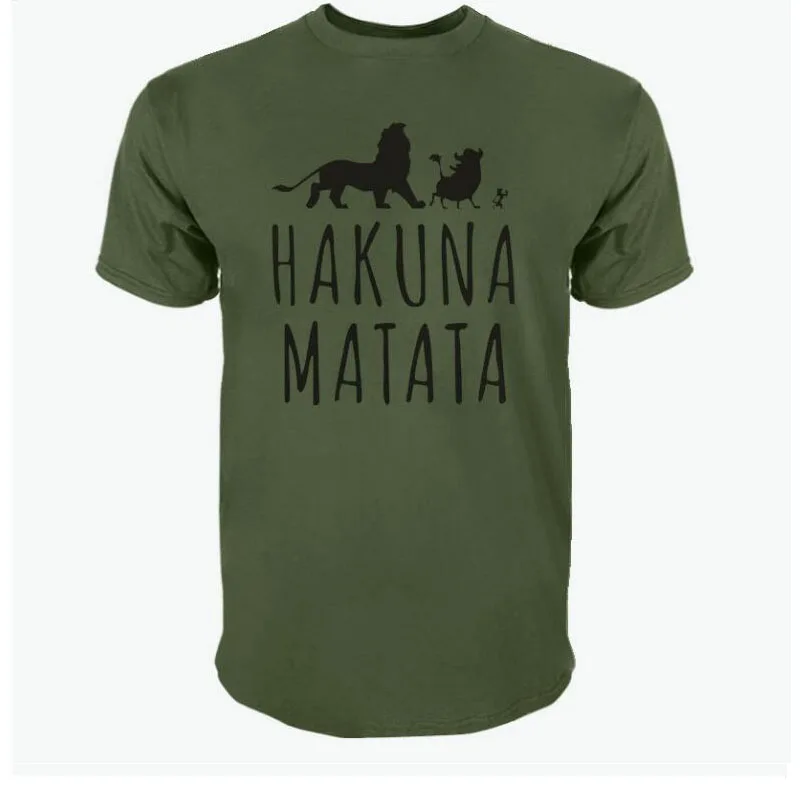 2017 хлопковые футболки HAKUNA MATATA мужские большого размера с коротким рукавом